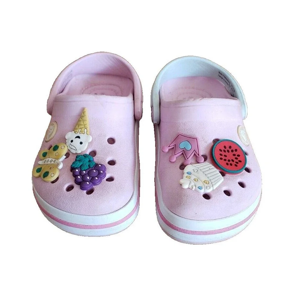 Crocs Toddler Size 9 (C9) Blue Red White Crocband Clogs Sandals Shoes Slip On